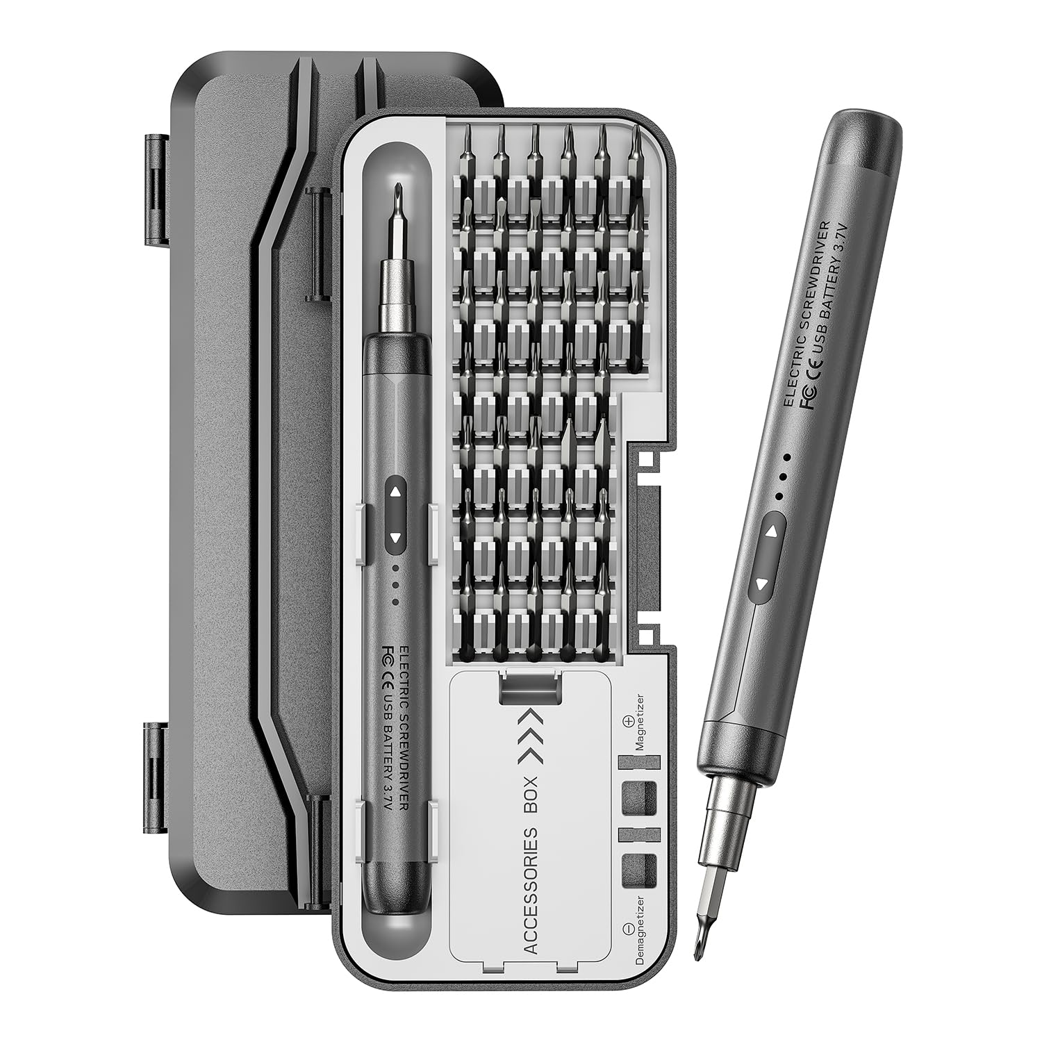Serplex Mini Electric Screwdriver Kit with Tool Box 46 in 1 Precision Electric Screwdriver with 38 Bits & 6 Pry Tools USB Rechargeable Cordless Screwdriver Tool for Phone/Camera/Laptop/Watch Serplex Mini Electric Screwdriver Kit with Tool Box 46 in 1 Precision Electric Screwdriver with 38 Bits & 6 Pry Tools USB Rechargeable Cordless Screwdriver Tool for Phone/Camera/Laptop/Watch